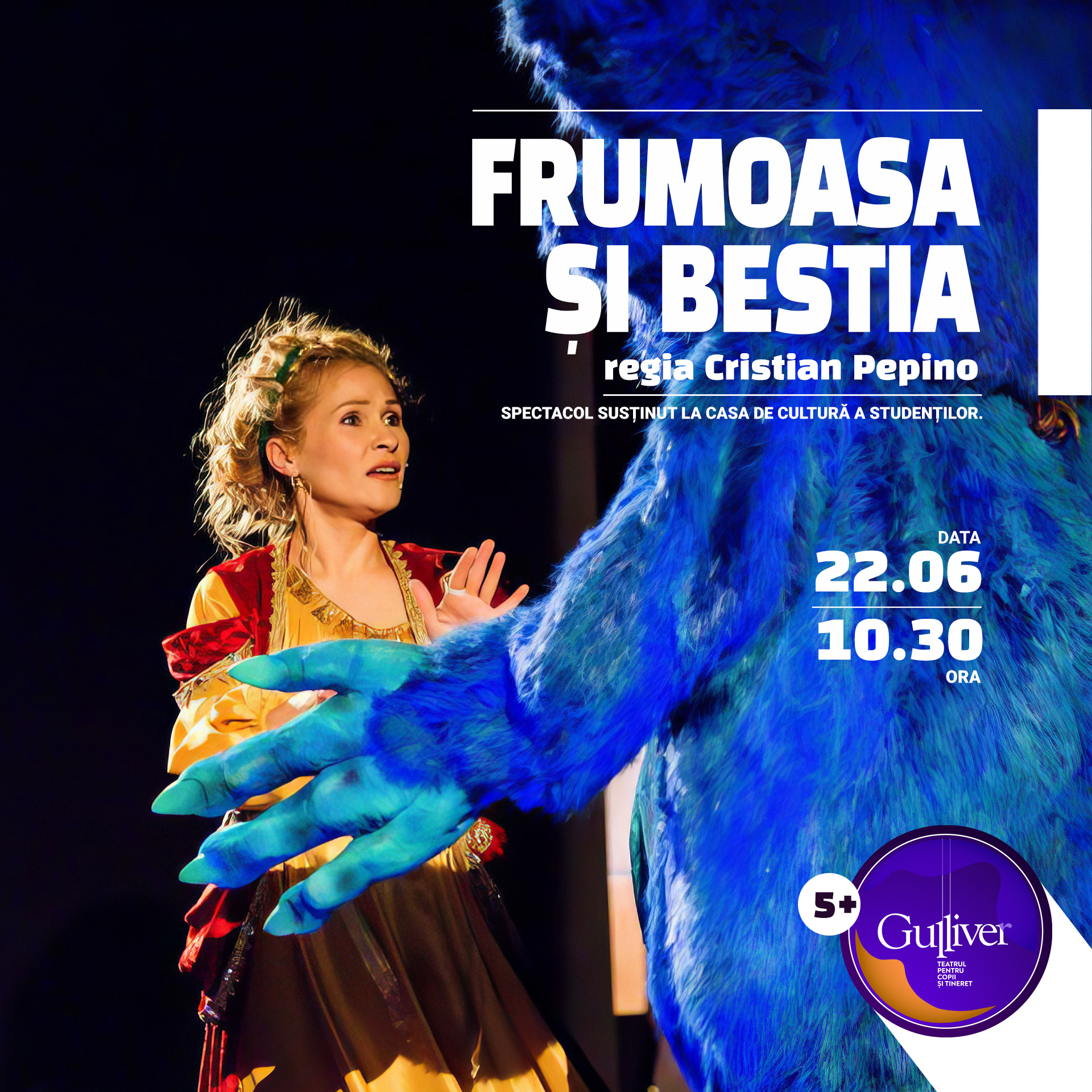 Spectacolul “Frumoasa și Bestia” și o lecție  de iubire autentică, la Teatrul “Gulliver”