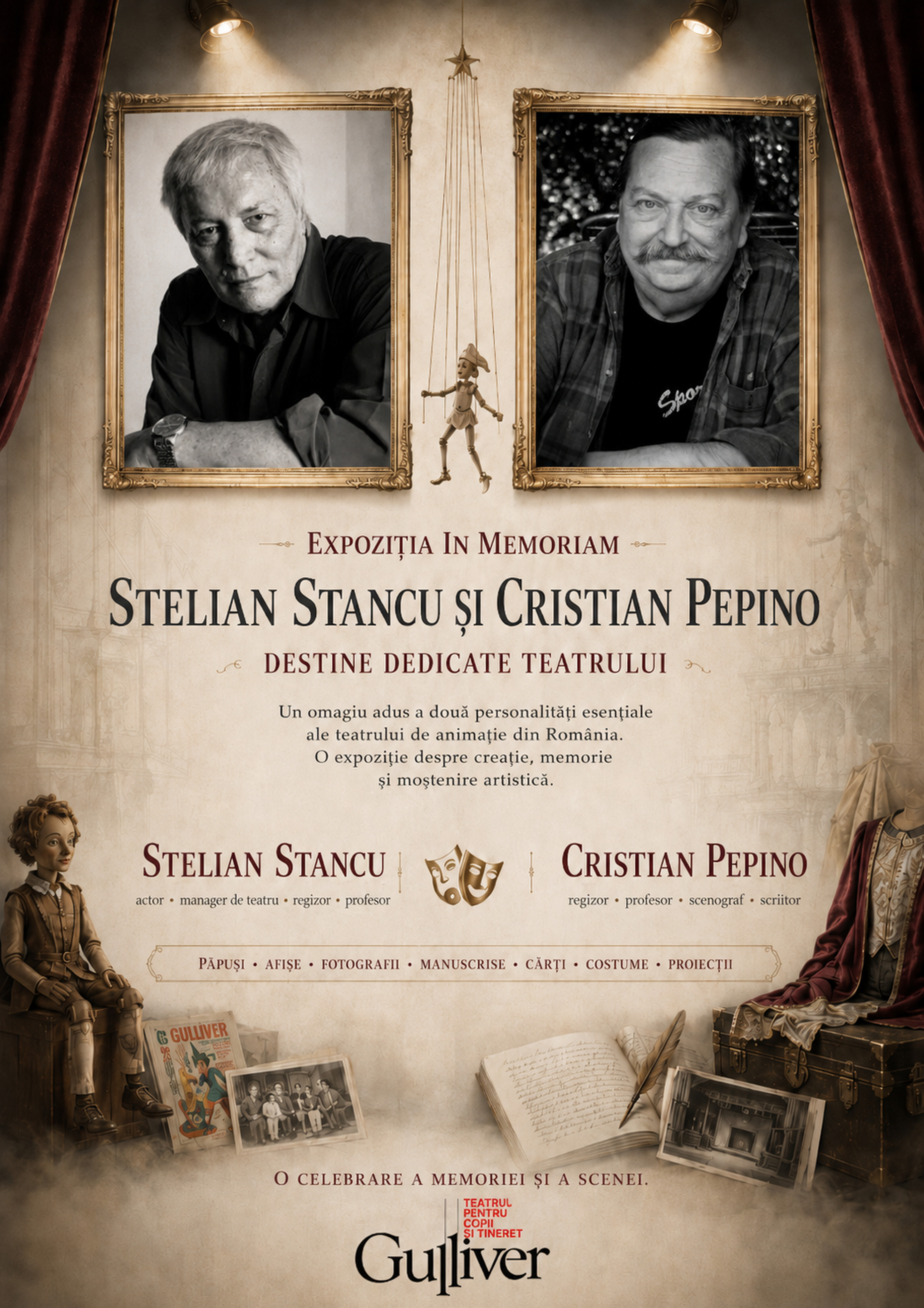 Expoziția In Memoriam Cristian Pepino și Stelian Stancu,  ”Destine dedicate teatrului”, la Festivalul ”Gulliver” 2026